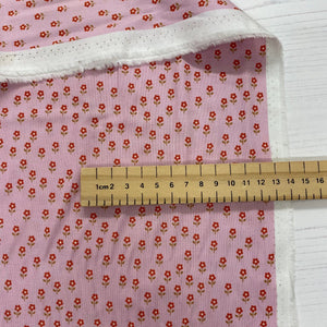 Little flowers on pink cotton fabric - 1/2 mtr