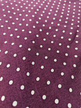 Load image into Gallery viewer, Burgundy and white mini polkadot viscose crepe - 1/2mtr