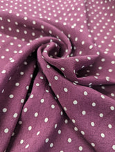 Load image into Gallery viewer, Burgundy and white mini polkadot viscose crepe - 1/2mtr