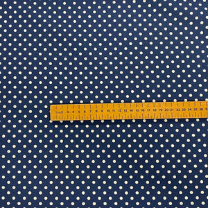 Navy Spot Wide Cotton Fabric - 1/2 mtr