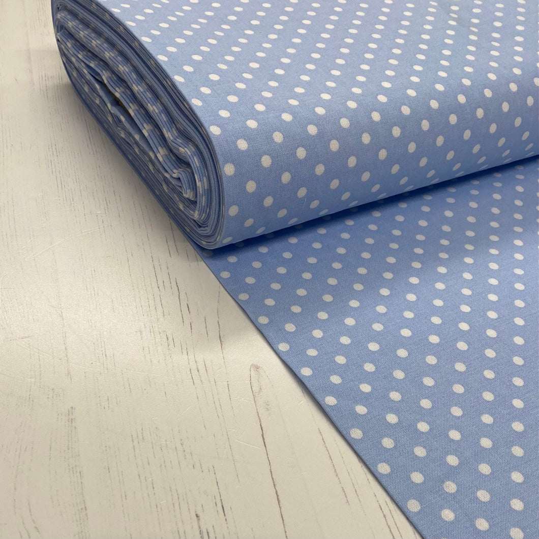 Blue Spot Wide Cotton Fabric - 1/2 mtr