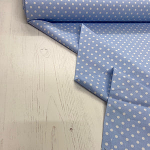 Blue Spot Wide Cotton Fabric - 1/2 mtr