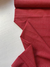 Load image into Gallery viewer, Red and white pin stripe cotton fabric - 1/2m