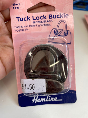 Bag Tuck Lock Clip - nickel black - 47mm