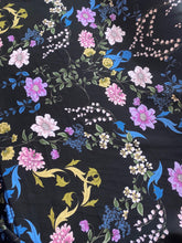 Load image into Gallery viewer, Black Floral Viscose Fabric x 1/2 metre