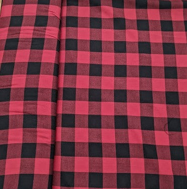 Tartan Fabric - Red Check - 145cm Wide